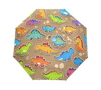 Cuccioli Di Dinosauro Dei Cartoni Animati Animali Ombrello Pieghevole Automatico Ombrelli Antivento Protezione UV da Viaggio per Bambini Ragazzi Ragazze