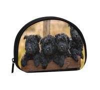 Cuccioli di famiglia Affenpinscher Cani neri Scimmia Piccola borsa portaoggetti per assorbenti igienici per il trucco, portamonete per cosmetici da donna