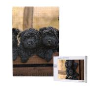 Cuccioli di famiglia Affenpinscher Cani neri Scimmia,Puzzle in legno da 1000 pezzi per adulti e adolescenti