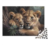 Cuccioli di Leone Africano Puzzle per Adulti Puzzle 1000 Pezzi Animali della Giungla Relax Casa Decorazione Famiglia Regalo Concentrazione 52x38cm/1000pcs