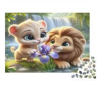 Cuccioli di leone carini Puzzles 1000 Pezzi Carta riciclata per adulti Puzzle per adulti Gioco educativo per decompressione Regalo divertente per casa 38x26cm/1000pcs