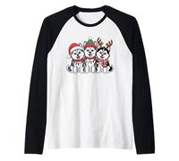 Cuccioli di Natale Husky - Simpatici Husky siberiani di Natale Maglia con Maniche Raglan
