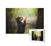 Cuccioli di Rottweiler, animali domestici, cani, bokeh,Puzzle in legno da 300 pezzi per famiglie, per adulti e adolescenti, decorazioni per la casa