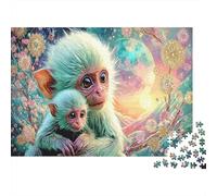 Cuccioli di Scimmia Puzzle 1000 Pezzi per Uomini | Gioco Impegnativo di Sollievo dallo Stress Mamma Scimmia che Tiene Cucciolo Regalo Decorazione per la Casa 52x38cm/1000pz