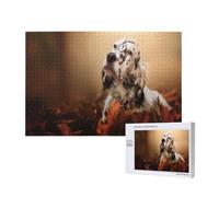 Cuccioli di Setter Inglese Autunno Animali Domestici Cani Inglese,Puzzle in legno da 1000 pezzi per famiglie, puzzle per adulti e adolescenti