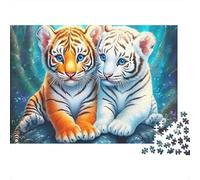 Cuccioli di Tigre della Foresta Puzzle per Adulti Puzzle 1000 Pezzi Carta Gioco di Puzzle 1000 Pezzi Relax Decorazione Famiglia Regalo 70x50cm/1000pcs