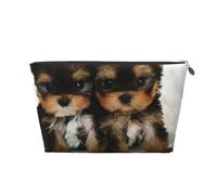 Cuccioli di Yorkshire Terrier Cani carini Gemelli Yorkie, Borsa da toilette Borsa per trucco Borsa per cosmetici Borsa da toilette da viaggio portatile