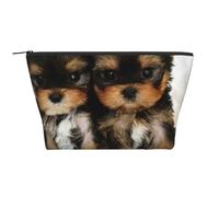 Cuccioli di Yorkshire Terrier Cani carini Gemelli Yorkie, Borsa da toilette Borsa per trucco Borsa per cosmetici Borsa da toilette da viaggio portatile