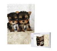 Cuccioli di Yorkshire Terrier Cani carini Gemelli Yorkie,Puzzle in legno da 1000 pezzi per adulti e adolescenti