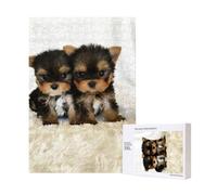 Cuccioli di Yorkshire Terrier Cani carini Gemelli Yorkie,Puzzle in legno da 300 pezzi per adulti e adolescenti