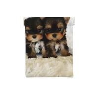 Cuccioli di Yorkshire Terrier Cani carini Gemelli Yorkie, Spremere il portafoglio superiore da donna Borsa portaoggetti Piccola portamonete Portamonete