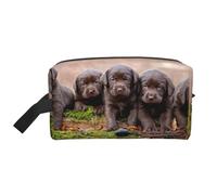 Cuccioli Labrador Marrone Piccola Famiglia Di Cuccioli, Borsa per il trucco Borsa per cosmetici Borsa da viaggio portatile da viaggio Borsa per trucco Organizer