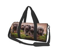 Cuccioli Labrador Marrone Piccola Famiglia Di Cuccioli, Borsone da viaggio di grande capacità Borsa rotonda Borsa da viaggio sportiva Borsa da viaggio Borsa da fitness
