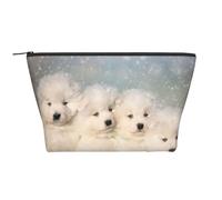 Cuccioli Samoiedo Cani Bianchi Famiglia Piccolo Samoiedo, Borsa da toilette Borsa per trucco Borsa per cosmetici Borsa da toilette da viaggio portatile