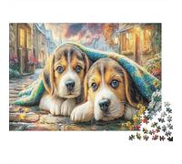 Cuccioli sotto la coperta Puzzle 1000 Pezzi Regali Per Gli Amanti E Gli Amici Cuccioli sotto la coperta Art Print Giochi Educativo Sfida Regalo Intrattenimento Creativo Decorazione Casa
