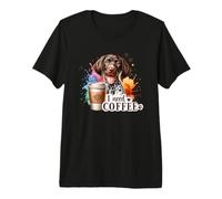 Cucciolo Amante dei Cani Ho Bisogno di caffè, Umorismo mattutino Maglietta Premium