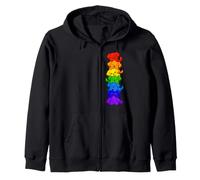 Cucciolo Arcobaleno Stack Torre per Cani Kawaii Carina Felpa con Cappuccio