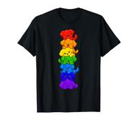Cucciolo Arcobaleno Stack Torre per Cani Kawaii Carina Maglietta