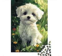 Cucciolo Bianco Puzzle per Adulti Puzzle 1000 Pezzi Prato Gioco di Puzzle 1000 Pezzi Cartoncino Relax Casa Regalo 52x38cm/1000pcs