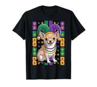 Cucciolo Cajun Mardi Gras Chihuahua Jester NOLA Parade Maglietta