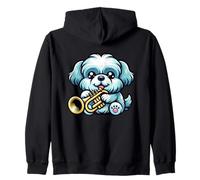 Cucciolo Cane Con Tromba Musica Dolce Felpa con Cappuccio