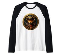 Cucciolo Carino di Shiba Inu Come Samurai in Armatura Maglia con Maniche Raglan