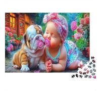 Cucciolo Carino Giardino Bimbo Puzzle 1000 Pezzi Gioco di Puzzle 1000 Pezzi Carta Adulti Relax Concentrazione Decorazione Regalo 70x50cm/1000pcs