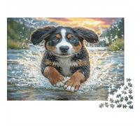 Cucciolo che Gioca nell Acqua Puzzle 1000 Pezzi per Adulti Carta Gioco di Puzzle 1000 Pezzi Relax Famiglia Regalo 70x50cm/1000pcs