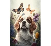 Cucciolo Che Osserva Le Farfalle Targa In Metallo Decorative Cartelli Metallo Retrò Cartello Decorativo Per Casa Murale Ristorante M