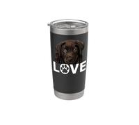Cucciolo Chocolate Lab Dog Love Labrador Bicchiere termico in acciaio inox doppia parete