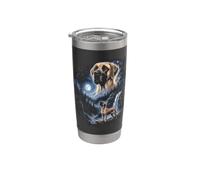 Cucciolo con meme bootleg retrò Great Dane che ulula alla luna degli anni '90 Bicchiere termico in acciaio inox doppia parete