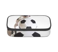 Cucciolo Del Bulldog Francese Con Pallone Da Calcio, Astuccio per matite, Astuccio per matite Astuccio per penne a matita di grande capacità Borsa per cosmetici