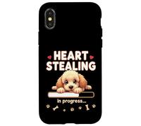 Cucciolo di barboncino a forma di cuore, idea regalo divertente Custodia per iPhone X/XS