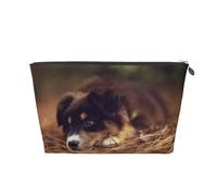 Cucciolo di Border Collie Bokeh Brown Border Collie, Borsa da toilette Borsa per trucco Borsa per cosmetici Borsa da toilette da viaggio portatile
