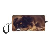 Cucciolo di Border Collie Bokeh Brown Border Collie, Borsa per il trucco Borsa per cosmetici Borsa da toilette da viaggio portatile Borsa per trucco Organizer