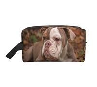 Cucciolo di Bulldog Americano, organizer per cosmetici di grande capacità, borsa da viaggio per il trucco da donna