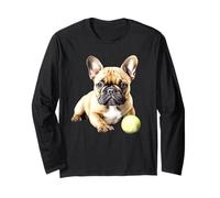 Cucciolo di bulldog francese con palla da tennis Maglia a Manica