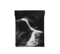 Cucciolo di cane Border Collie, Spremere il portafoglio superiore da donna Borsa portaoggetti Piccola portamonete Portamonete