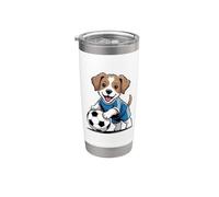 Cucciolo di cane carino che gioca a calcio Bicchiere termico in acciaio inox doppia parete