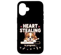 Cucciolo di cane da pastore Shetland a forma di cuore, regalo divertente Custodia per iPhone 16