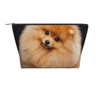 Cucciolo di cane Pomerania carino, Borsa da toilette Borsa per trucco Borsa per cosmetici Borsa da toilette da viaggio portatile