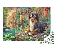 Cucciolo di Chihuahua Puzzle da 1000 Pezzi Chihuahua sul Canale per Adulti e Ragazzi Gioco Educativo Antistress 52x38cm/1000 pezzi