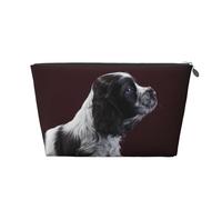 Cucciolo Di Cocker Spaniel Spaniel In Bianco E Nero, Borsa da toilette Borsa per trucco Borsa per cosmetici Borsa da toilette da viaggio portatile