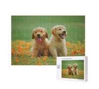 Cucciolo di Golden Retriever,Puzzle in legno da 300 pezzi per famiglie, per adulti e adolescenti, decorazioni per la casa