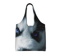 Cucciolo di Husky,Borse riutilizzabili, borse della spesa, borsa a tracolla in tela di grande capacità