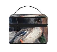 Cucciolo di Labrador nero da caccia all'anatra, borsa da viaggio per il trucco da donna, grande organizer per cosmetici