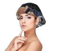 Cucciolo di Labrador nero da caccia all'anatra,Cuffia da notte in raso per adulti - Cuffia da notte elastica per donna, copricapelli per la notte
