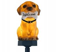Cucciolo di lampada da giardino a led solare benvenuto 41 cm 2w