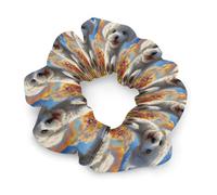 Cucciolo di Maltese che corre in un campo di fiori, elastici per capelli con chiffon, fermacoda, accessori per capelli, elastici per capelli