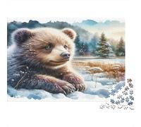 Cucciolo di Orso Bruno Puzzle 1000 Pezzi Gioco di Puzzle 1000 Pezzi Carta per Adulti Paesaggio Invernale Relax Famiglia Regalo 38x26cm/1000pcs